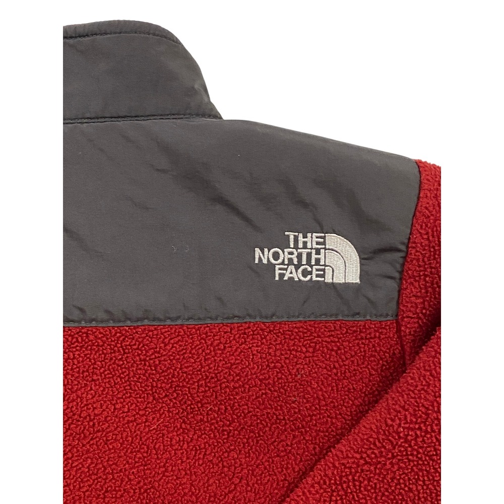 The North Face Boys Fleece Jacket Red Grey Zip Up Size XS TP Polartec‎